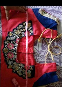 Beautiful Blue Saree with Embroidered Blouse
