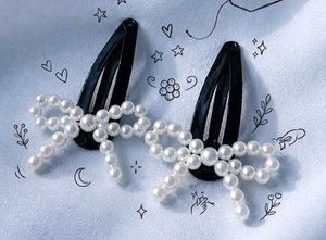 Pearl Bow Hair Clips - Set of 2