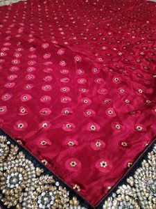 kundan work heavy border saree
