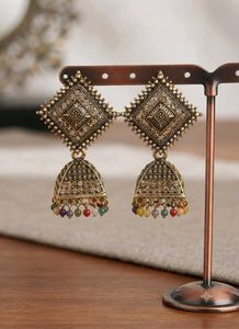 Meenakari Ethnic Jhumka Earrings