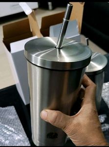 Pack 2 Quality Steel Straw Water Bottle