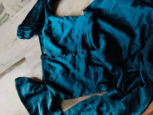 Teal Satin Dress