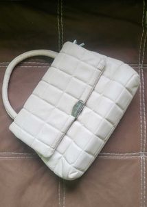 Chic Quilted Cream Handbag
