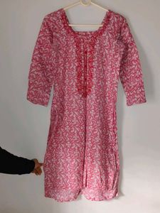 Pretty Pink Printed Kurta