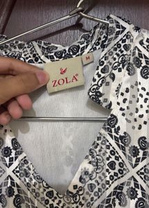 Chic Monochromatic Print Dress