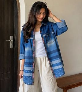 Stylish Denim Patchwork Shirt (UNISEX)