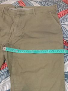 Men Trouser Jeans Size 36 Waist Color Olive Green