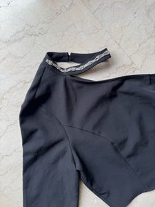 Black One shoulder with Embellished Neckline