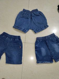 Cute Denim Shorts for Girls (Set of 3)