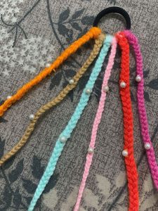 Boho Braided Hair Ties with Pearls &amp; Charms