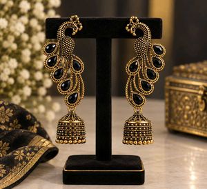 Elegant Peacock Jhumka Earrings