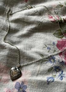 Vintage heart Silver chain necklace