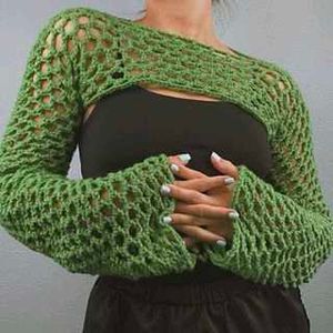 Crochet Mesh Shrug