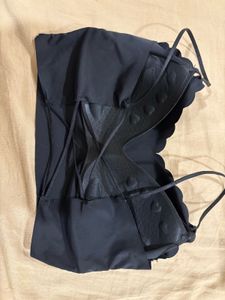 Black Scallop Bikini Top