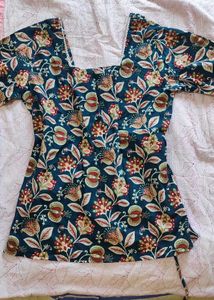 Floral Peplum Kurta with Tassels
