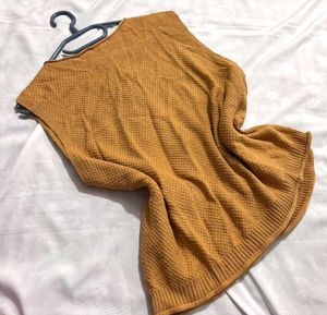 🎁Boho Mustard Yellow Knit Vest P