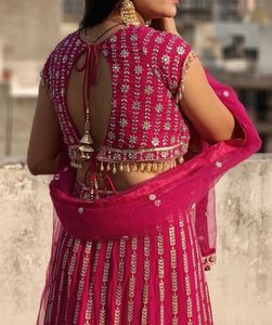 Stunning Pink Embroidered Lehenga Choli