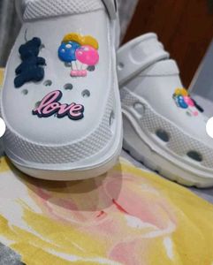 Decorated White Clogs