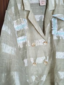 Stylish Beige Double-Breasted Blazer