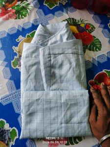 Men's Light Blue Checkered Shirt
