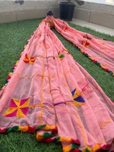 Pink Jaipuri Embroidery Dupatta