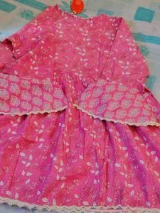 Elegant Peach Floral Kurta Set