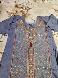 Heavy Mirror Embroidered Suit without DUPATTA