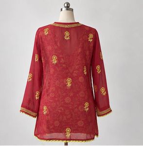 Gorgeous maroon sheer embroidered kurti