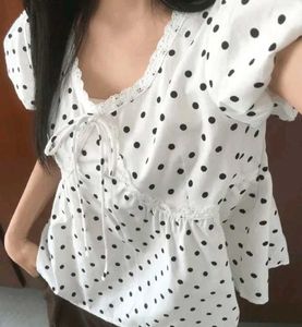 Polka Dot Wrap Top
