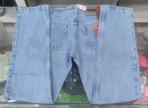 Blue Denim Jeans with Belt