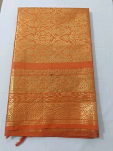 Elegant Orange Silk Saree