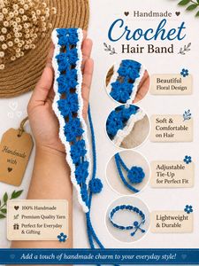 Handmade Crochet Floral Hair Band
