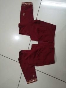 Elegant Maroon Embroidered Saree