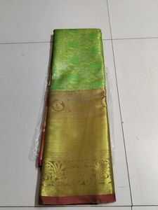 Tissue Green golden Silk Saree