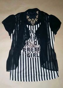 Edgy "Pretty Girl" Striped Tee