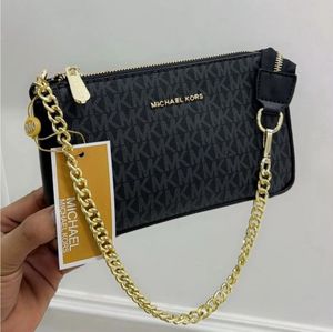 Michael Kors Monogram Clutch- BLACK