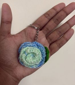 Handmade Crochet Multicolor Flower Keychain Small