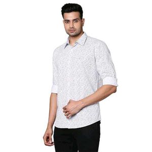 Patterned White Shirt