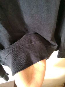 Navy Blue Crew Neck Graphic Sweatshirt