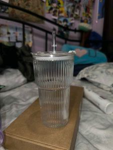 Vintage Fluted Glass Tumbler (without Straw)