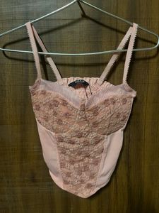 Pink Lace Corset Top