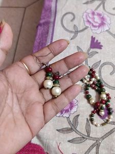 Vintage Beaded Necklace &amp; Earring Set