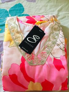 Pink Floral Print Kurta Set with Dupatta💖