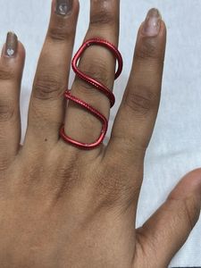 Unique Red Spiral Ring