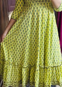 Beautiful Yellow Floral long kurta
