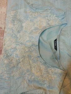 Blue Embroidered Kurta