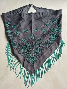 Hand Beaded fringe bandana/neklace