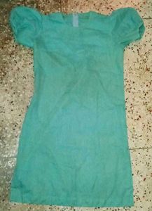 Mint Green Puff Sleeve Dress