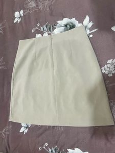 Classic Beige A-Line Mini Skirt
