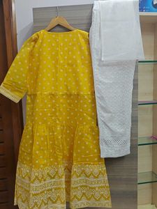 Yellow Embroidered Kurta Set with Pants